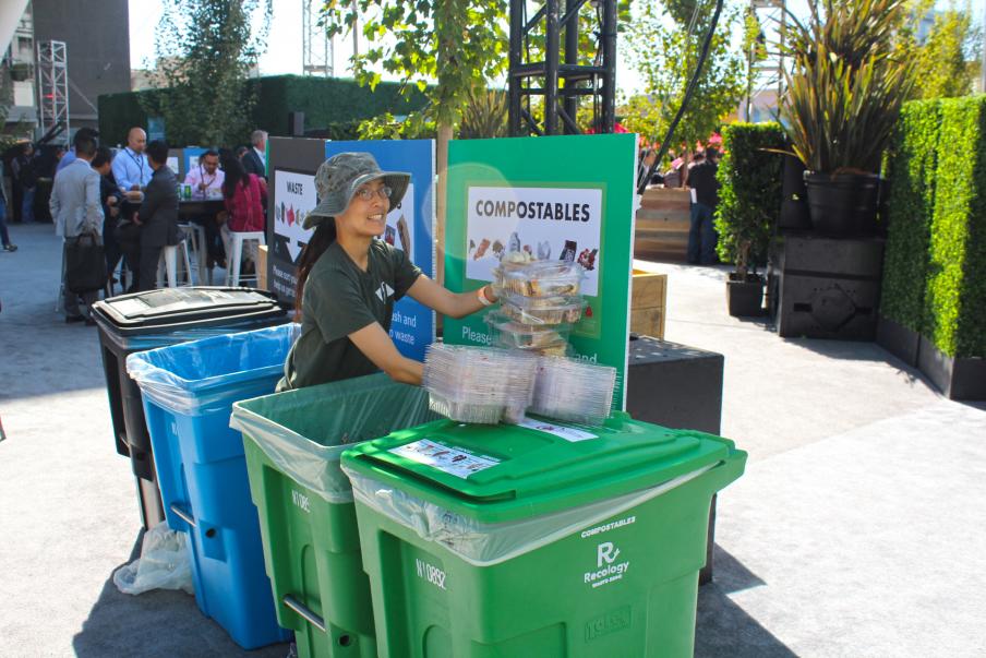 On large catered events, event greeners make zero waste stations operate efficiently.