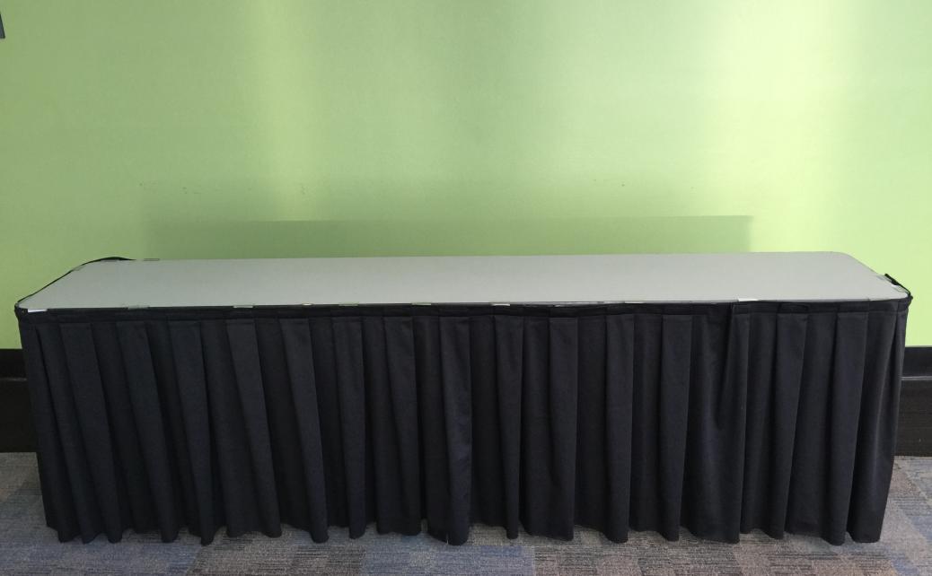 8'x18" Table with black skirting (North/South)