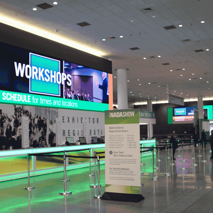 South's lobby is set for registration.